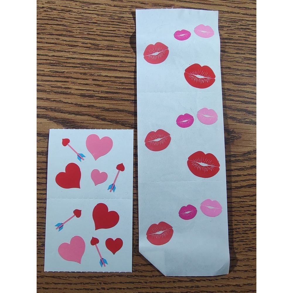Mrs Grossman Sandylion Vtg Stickers Valentine's Day Lips Hearts Arrows S300
